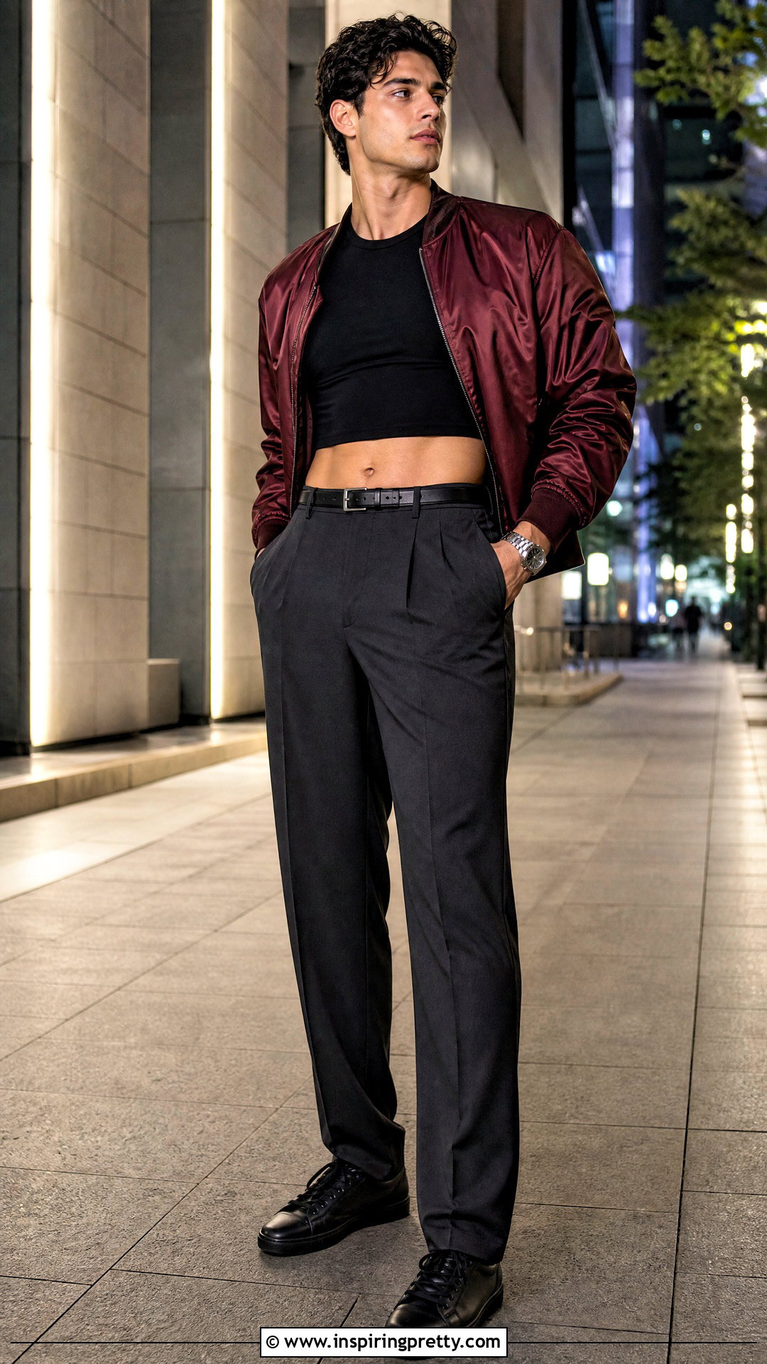 s Crop Top With a Bomber Jacket - 20 80s crop top outfit men