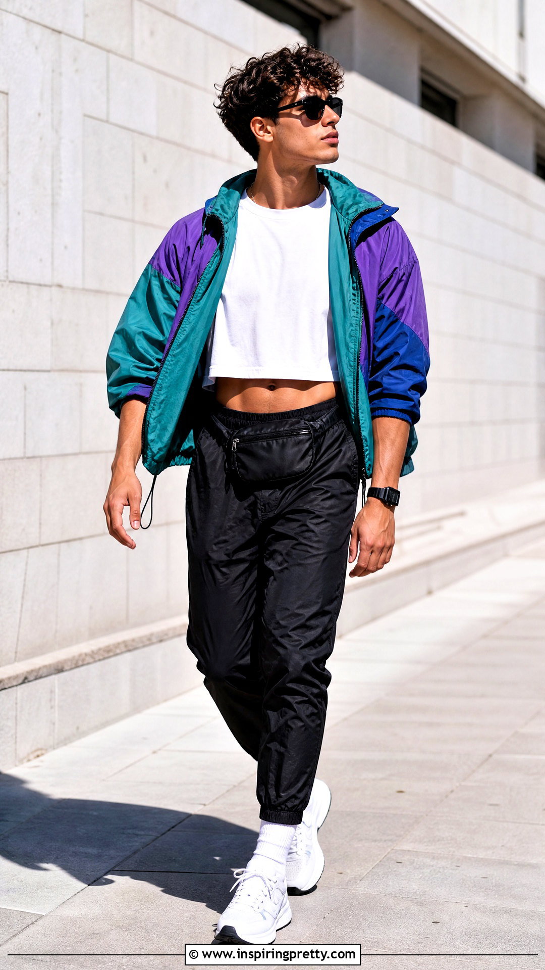 s Crop Top With a Windbreaker - 20 80s crop top outfit men