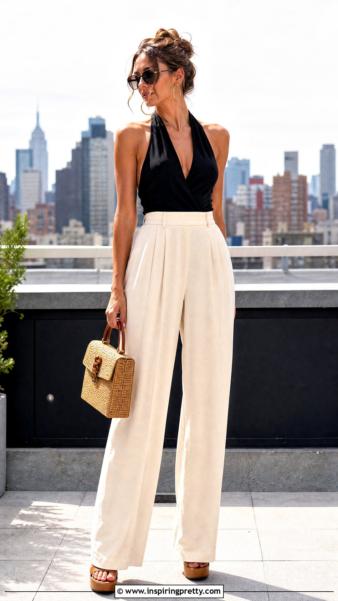 s Halter Top With Palazzo Pants - 50 Vintage Tops For Women