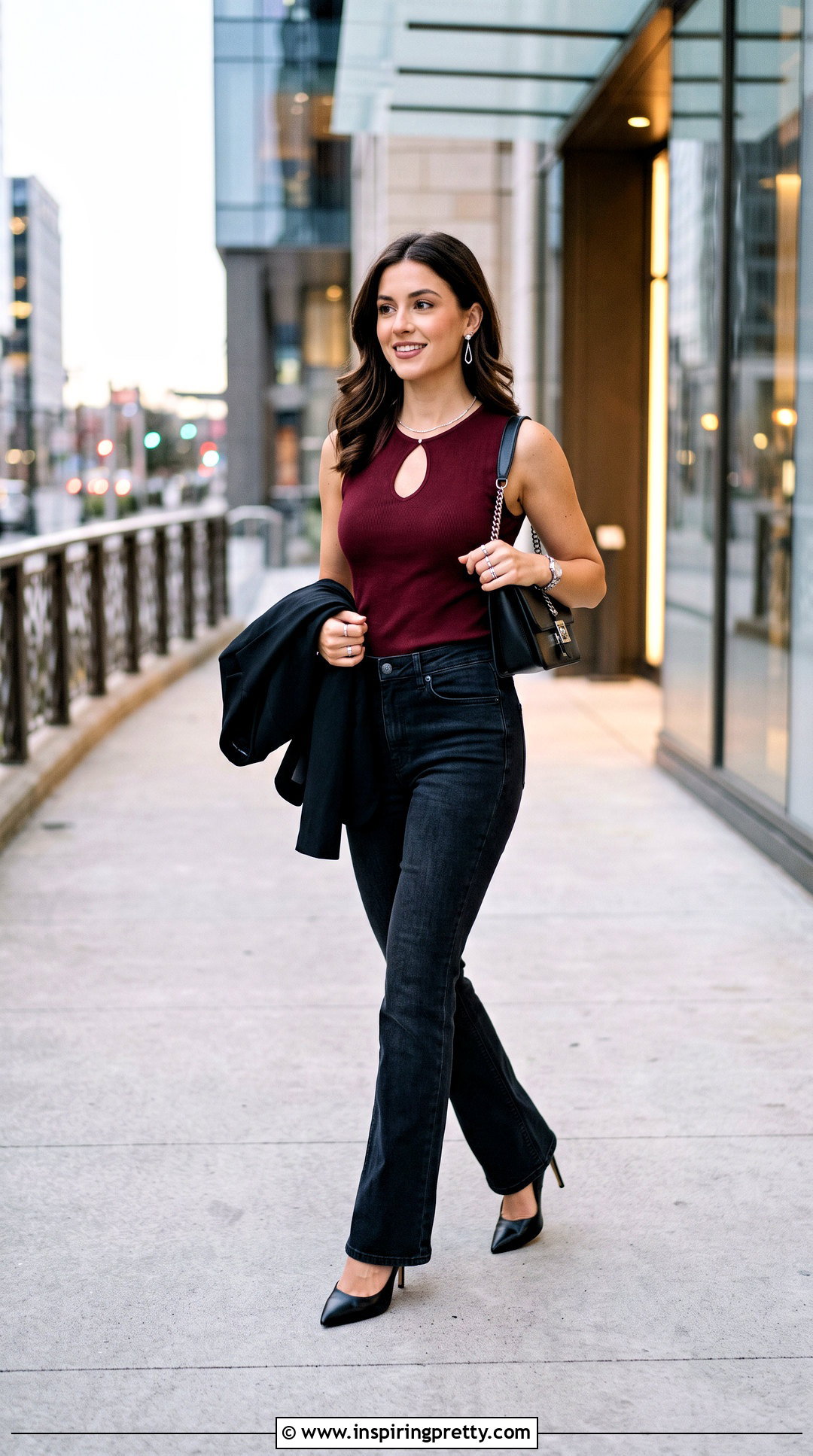 s Keyhole Top And Bootcut Trousers Outfit - 50 2000s tops outfit ideas