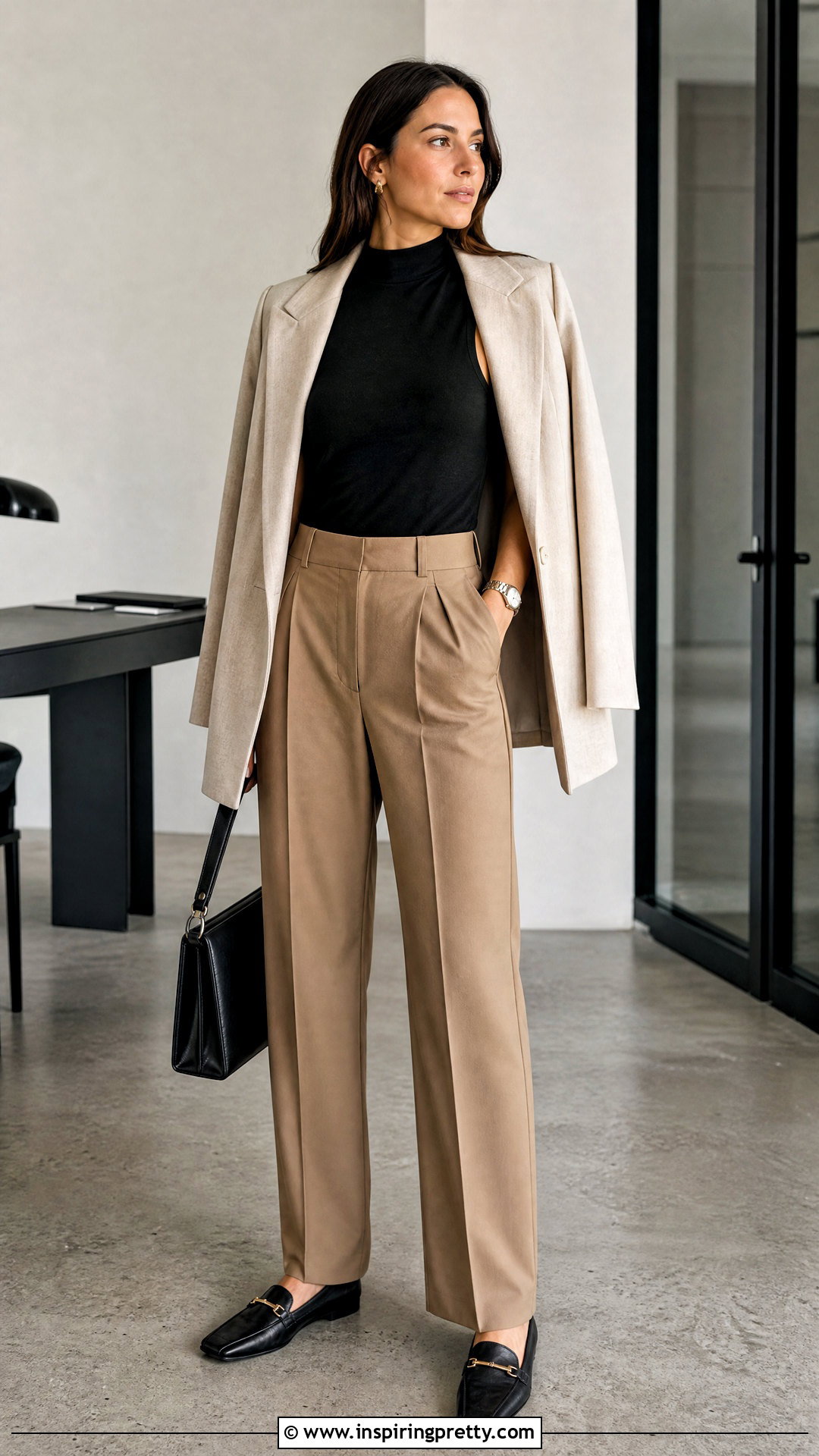 s Mock Neck Top With Pleated Trousers - 50 vintage tops 90s
