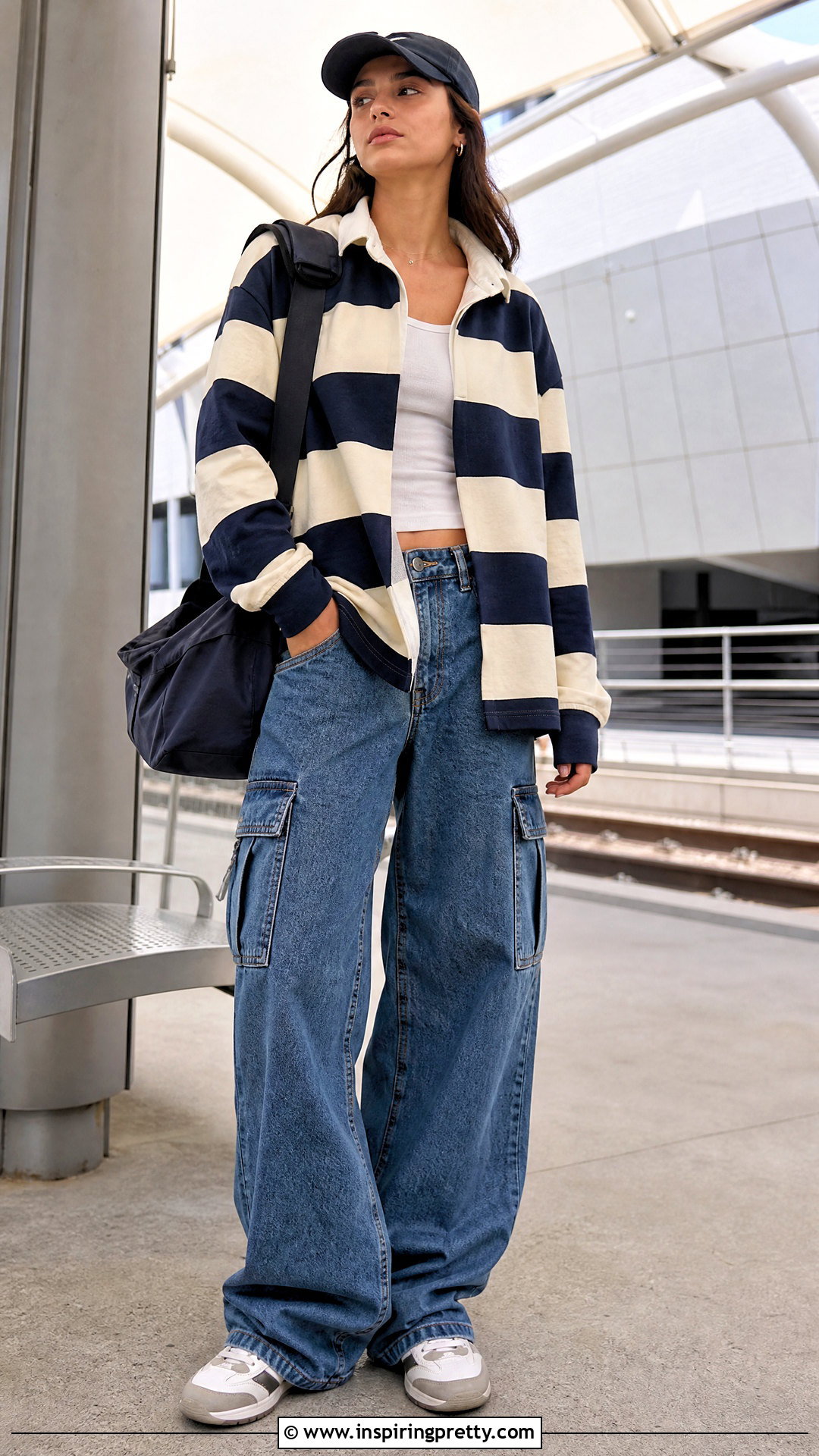 s Rugby Top And Cargo Jeans Outfit - 50 2000s fashion tops outfit ideas