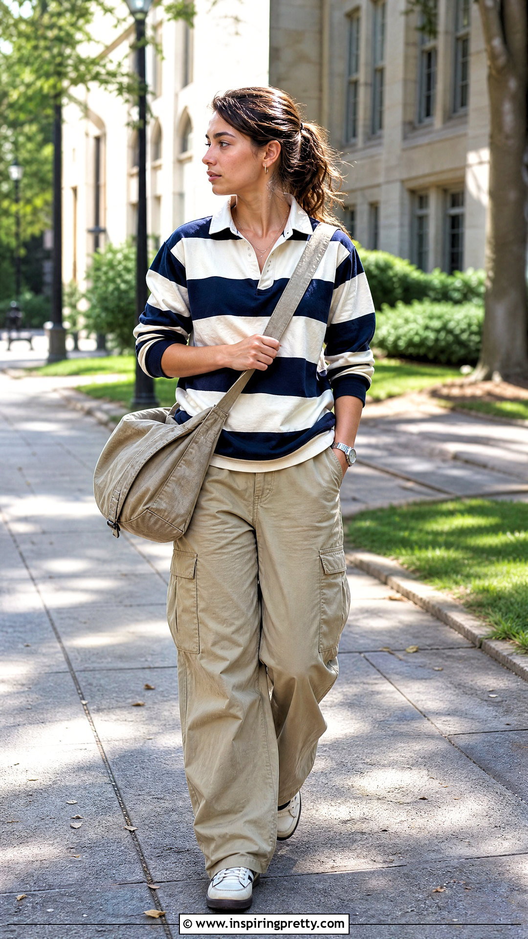 s Rugby Top And Cargo Pants Outfit - 50 2000s tops outfit ideas