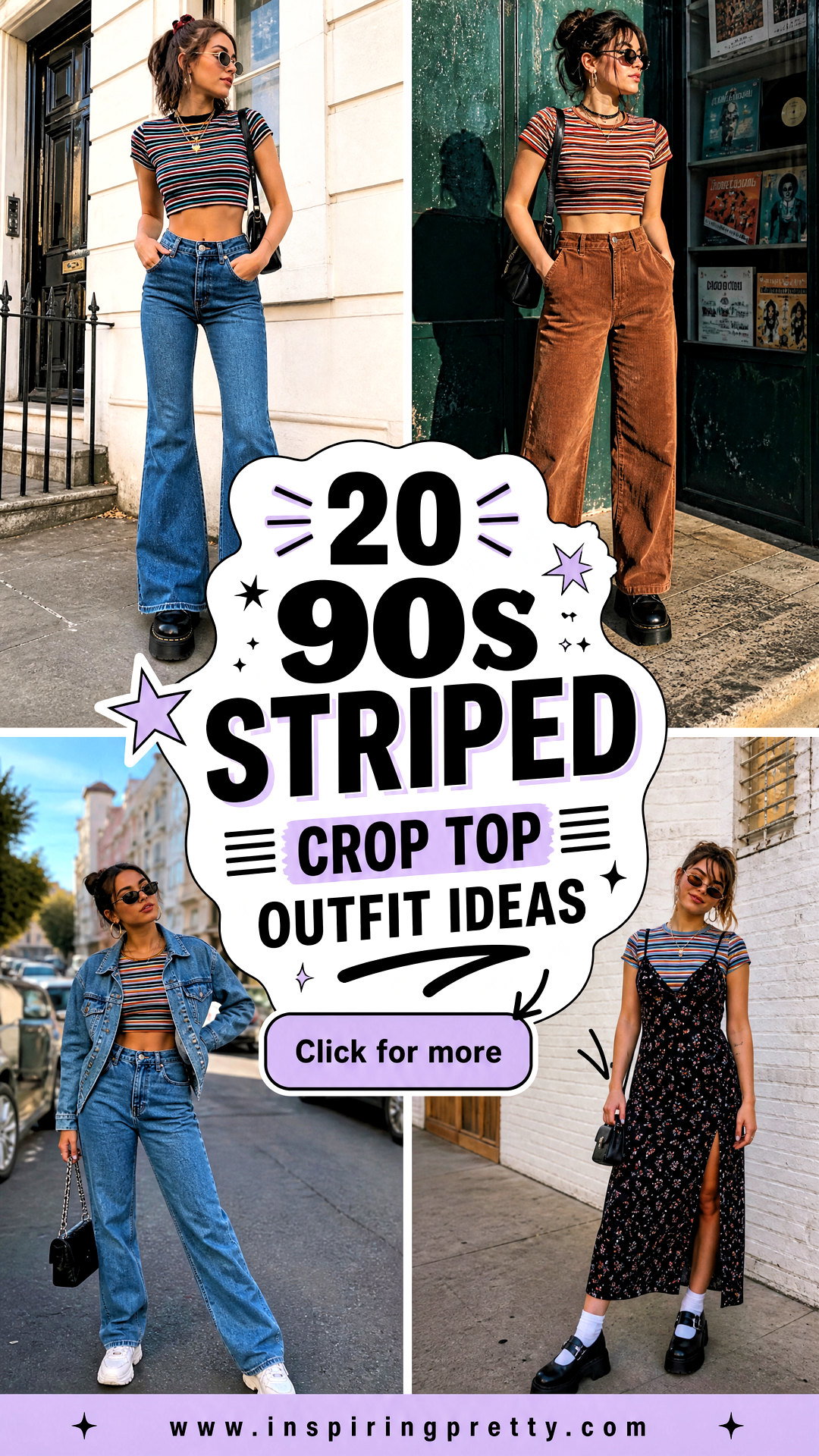 20 90s Striped Crop Top Outfit Ideas for Throwback Style - 20 90s Striped Crop Top Outfit Ideas for Throwback Style