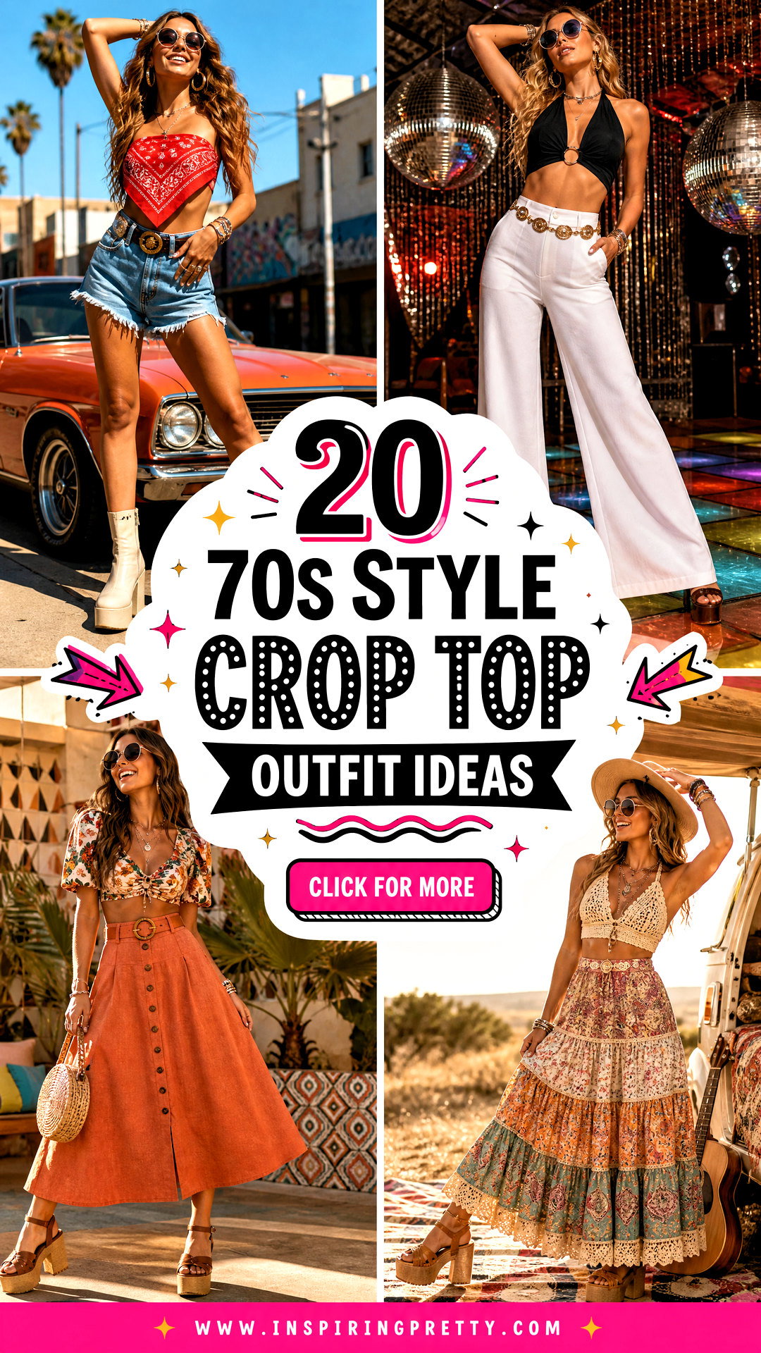 20 70s Style Crop Top Outfit Ideas for Disco-Inspired Looks - 20 70s Style Crop Top Outfit Ideas for Disco-Inspired Looks