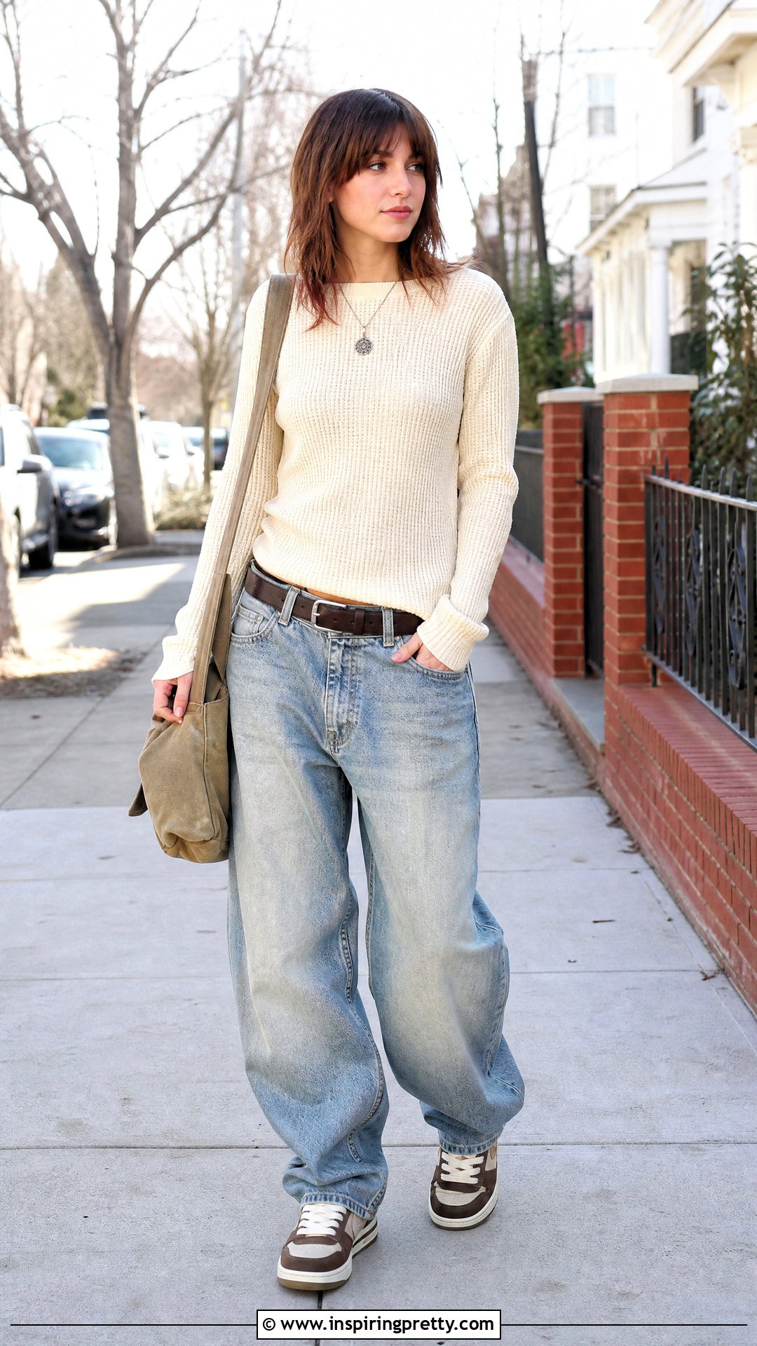 s Thermal Top And Baggy Jeans Outfit - 50 2000s tops outfit ideas
